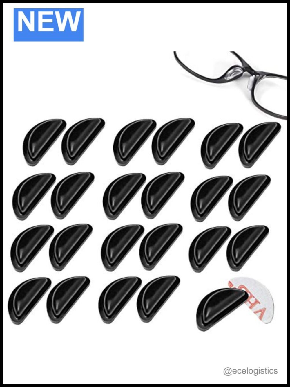12 Pairs Adhesive Silicone Eyeglass Nose Pads Anti-Slip Air Cushion for Glasses